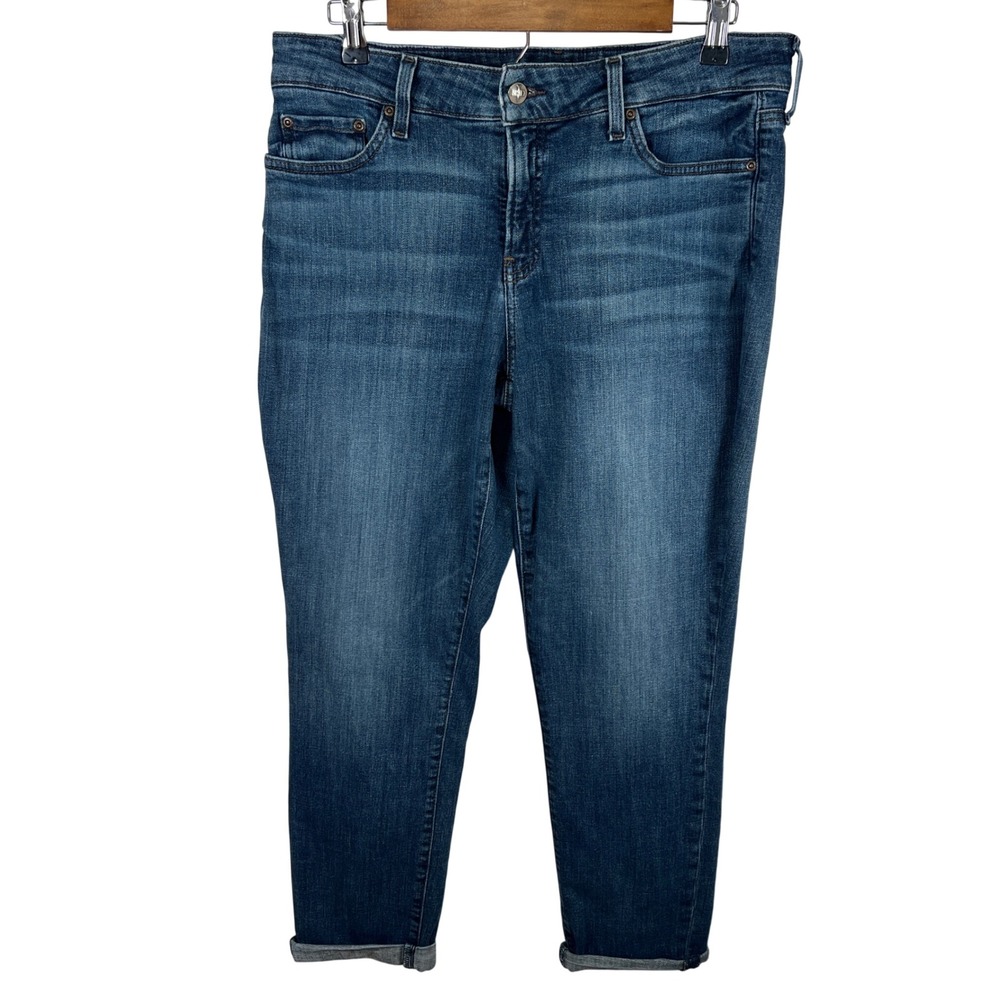 NYDJ Boyfriend Jeans Medium Wash Lift Tuck Technology Blue Denim Womens‎ Size 10